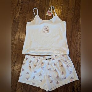 Care bears Women's White & Pink  Love A Lot Sleepwear Set Size XL 14/16